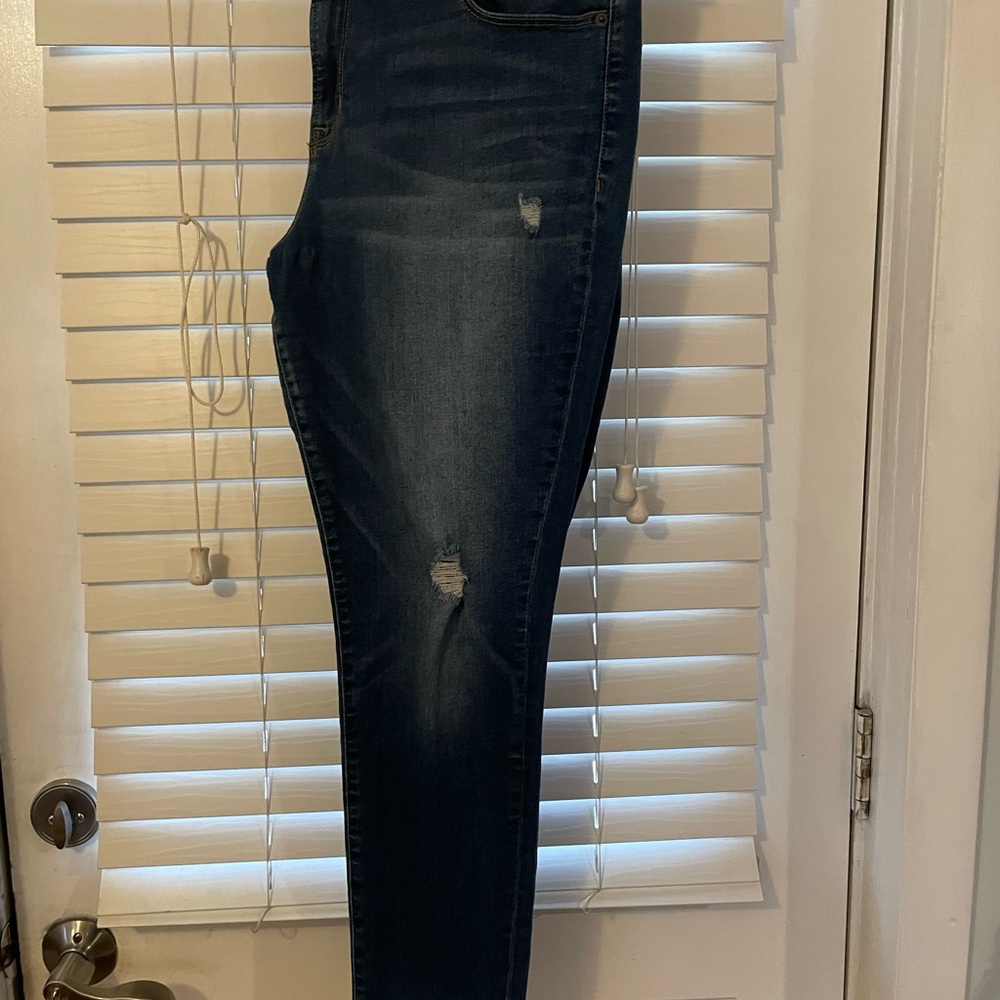 Dark Blue Distressed Women's Jeans
